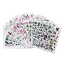 24 Hojas de Pegatinas 3D para decoración de uñas de Halloween, Autoadhesivas, para Halloween, con Forma de Monstruo, Fantasma, Calabaza, segador, Esqueleto, araña, niño Malvado, decoración d