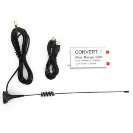 USB RTL SDR Receiver Silver Aluminum Alloy 100KHz-1.7GHz UV HF RTL-SDR with Antenna