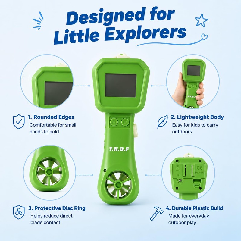 Wind Speed Anemometer, Handheld Digital Wind Speed Meter Toy for
