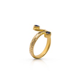 Koral Jewelry 14K Gold Plated Created Sapphire Adjustable Multistone Midi Knuckle/Toe Ring