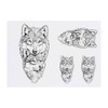4 x 'Two Wolves' Temporary Tattoos - Water Resistant, Skin-Safe,