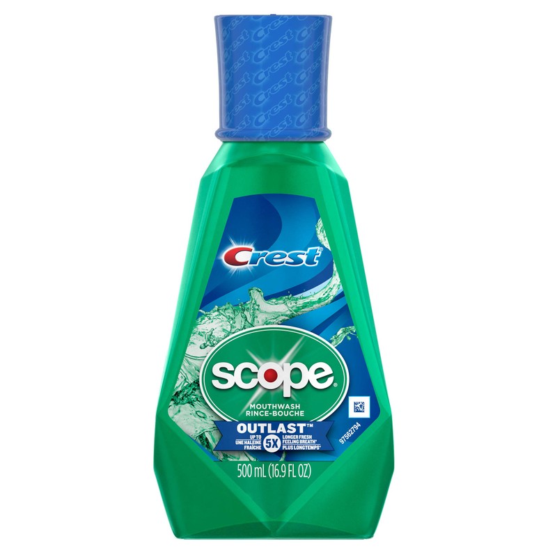 Crest Scope Outlast Mouthwash Long Lasting Peppermint, 3 Pack (33.8