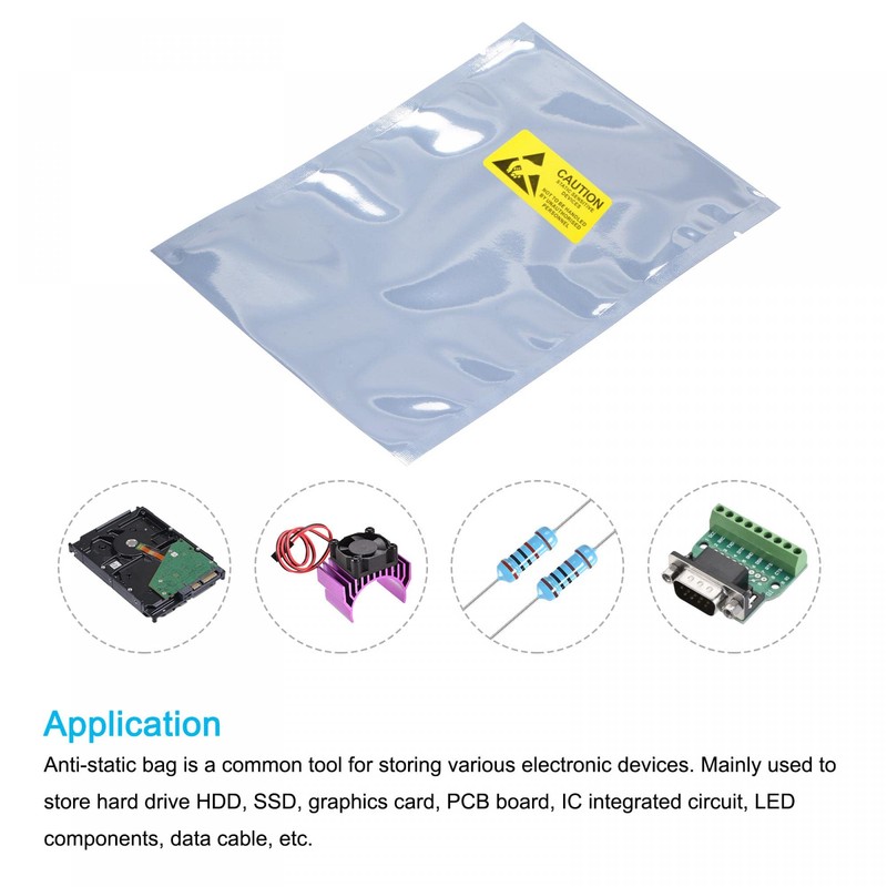 sourcing map Anti Static Bags Shielding Bag 50pcs 4.3x6inch(11x15cm) Open