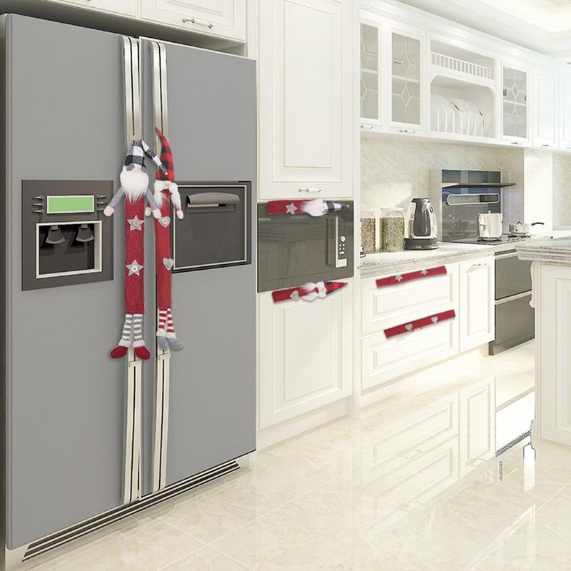 6 Pcs/Set Christmas Refrigerator Door Handle Covers Faceless Dwarf Antiskid
