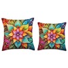 Groovy Retro Psychedelic Hibiscus Flowers Throw Pillow