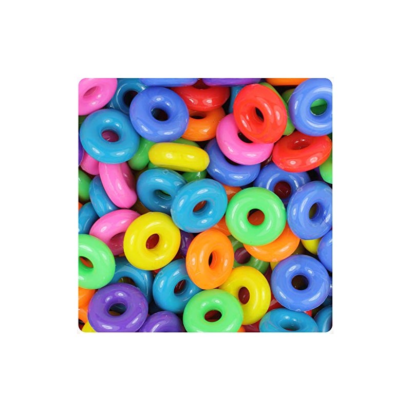 BeadTin Circus Mix Opaque 14mm Ring Craft Beads (100pcs)