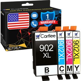 Cartlee Compatible Ink Cartridges Replacement for HP 902XL 902 XL for Officejet 6978 6962 6970 6968 6950 6951 6954 6956 6958 6960 6961 6963 6964 6975 6966 6974 Pro Printers Ink Combo Pack 4pk