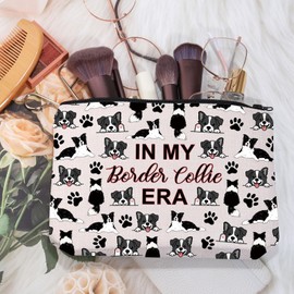 MYSOMY Border Collie Makeup Bag Border Collie Lover Gifts Dog Mama Makeup Travel Bag in My Border Collie Era Cosmetic Bag (Border Collie bag3)