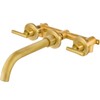Airuida Wall Mounted Antique Brass 3 Hole Dual Handle Bathroom