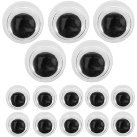 Milisten Ojos Móviles con Diseño Redondo Negros y Blancos para Manualidades Autoadhesivos de Plástico Fácil de Despegar y Pegar para Proyectos Decorativos