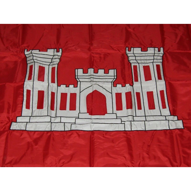 5x8 Embroidered Sewn Army Corps of Engineers Nylon Flag 5'x8'