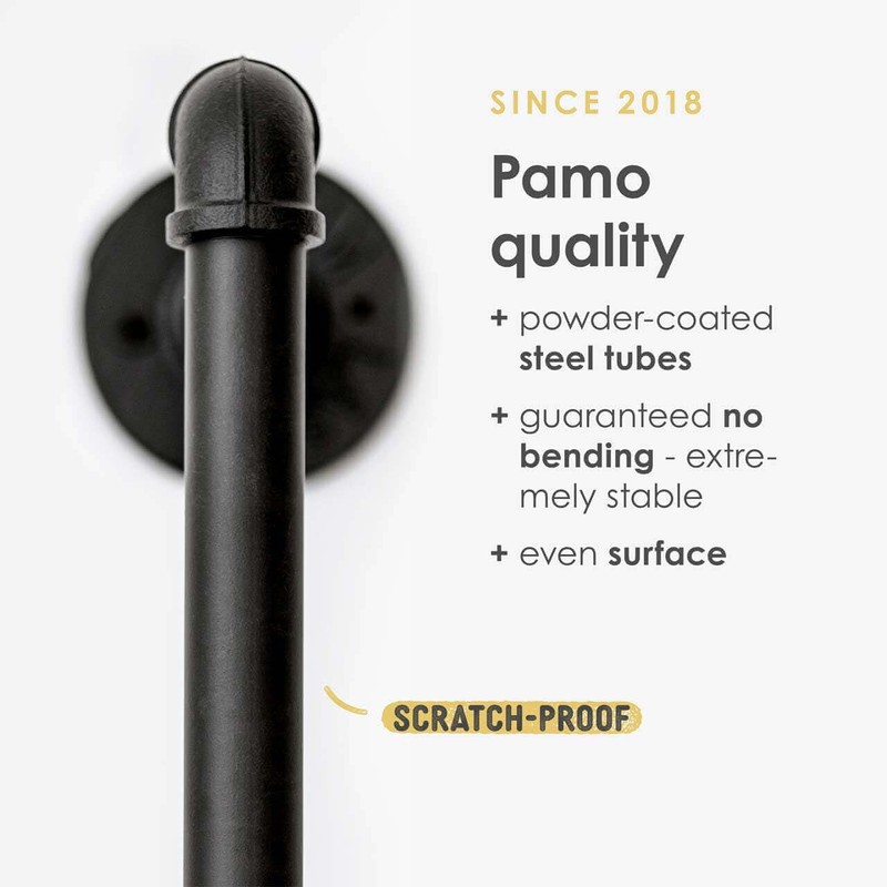 pamo Malleable Cast Iron Fitting T-Clamp for DIY Clothes Rail