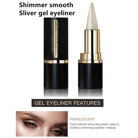 Mysense Shimmer Sliver Gel Eyeliner Stick Smooth Sliver Eye-liner Pencil Tattoo Eyeliner Pen Makeup Eye-liners for Women(Sliver)