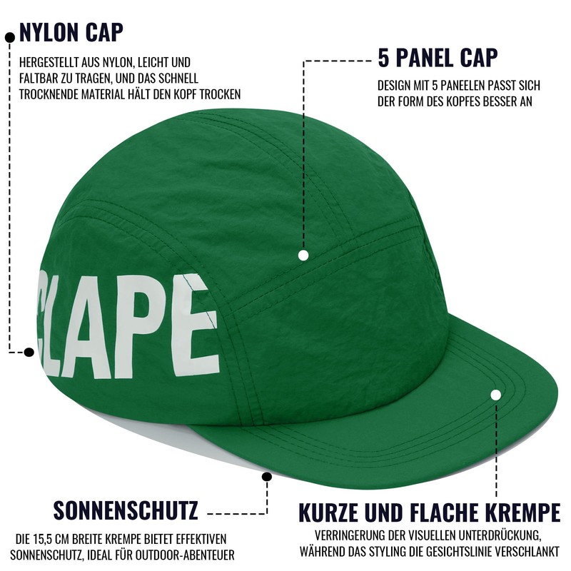 CLAPE 5 Panel Cap Men Women Short Peak Baseball Cap