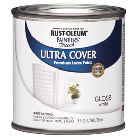 Rust-Oleum 1992730-6PK Painter's Touch Latex Paint, Half Pint, Gloss White, 8 Fl Oz (Pack of 6)