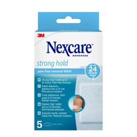 Nexcare Strong Hold Maxi Pain-Free Removal Bandages, 50 mm x 101 mm, 5/Pack