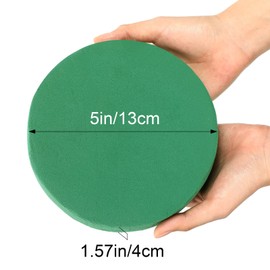 12 Pieces Round Floral Foam Wet Green Flower Foam DIY Flower Arrangement Kit for Aisle Wedding Party Decoration(5 x 5 x 1.57 Inches)