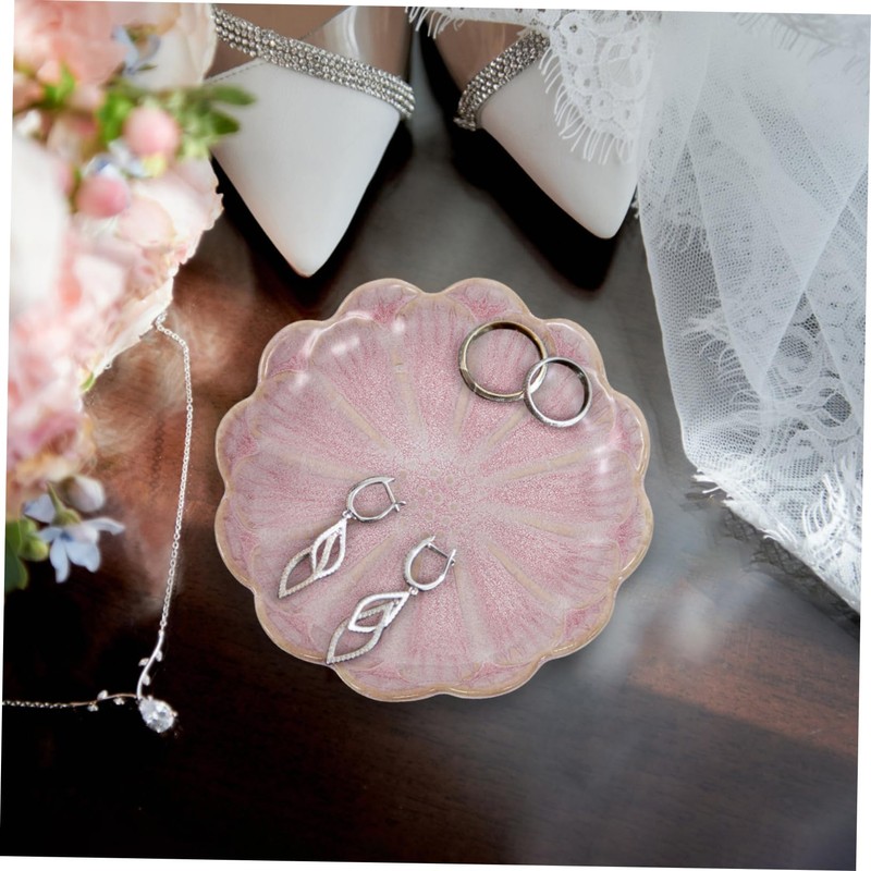 iplusmile 2pcs Flower Shape Ceramic Jewelry Tray Elegant Ring Display