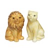 Salt and Pepper Shakers Lion and Lioness Ceramic Sitting Cats