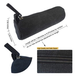 EnYu Heavy Canvas Stationery Portable Stylish Simple Pencil Bag and Practical Durable Compact Zipper Pencil Case 1 Pack Black