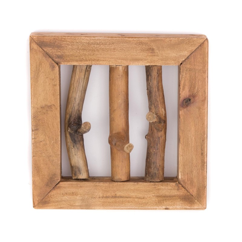 CREEDWOOD Leonor 25 Wall Coat Rack, Mahogany Wood, 25 cm,