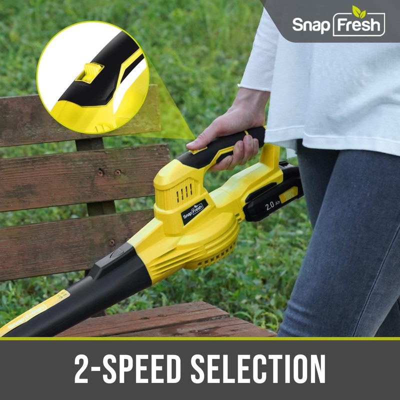 SnapFresh Cordless Leaf Blower - 180 CFM Leaf Blower with