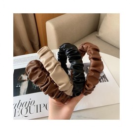 Shirred Leather Headband Headband Brown DC004412 5ea