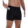 KGKE Men’s Square Leg Drawstring Swim Trunks Quick-Dry with Zip