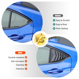Tumukiw Rear Window Louver Cover Car Rear Side Window Louvers Air Vent Scoop Shades Cover Blinds Fit for Subaru WRX 2022-2025(Sedan Version) (Matte Black)