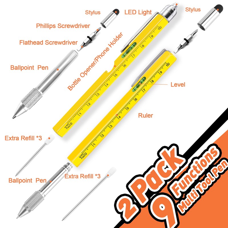 Gifts for Men, Stocking Stuffers for Men, Multitool Pen 9