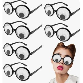 Wvu & Wvo Pack of 6 Funny Glasses, Shakes Eyes Party Glasses, for Photo Props, Novelty Sunglasses, Amusing Glasses, Costume Accessories, Cosplay, Adults Children Party