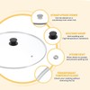 uxcell Universal Tempered Glass Pan Lid, Replacement Cooking Pot Lid