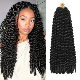 128 Stands Burmese Curly Crochet Hair, Pre-looped Curly Crochet Hair for Black Women, Pre-Separated Crochet Braid (18Inch 8Packs)