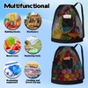 KKONHII 2Pcs Large Mesh Beach Bag Drawstring Toys Bag, Reusable