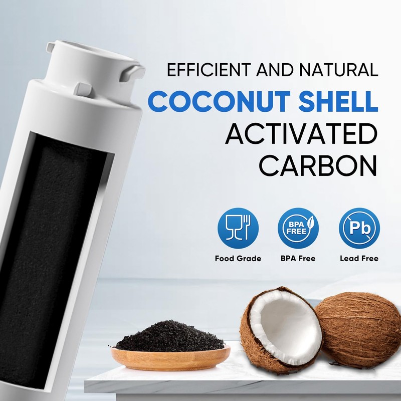 PUREPLUS Refrigerator Water Filter, Compatible with Frigidaire EPTWFU01, EWF02, Pure