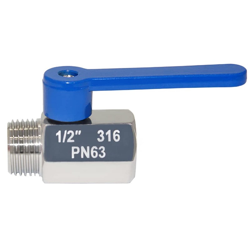 Beduan Mini Ball Valve Stainless Steel(316) 1/2" NPT Male x