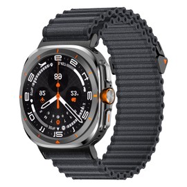 NewWays Trail Band for Galaxy Ultra Band 47mm for Men Alpine Trail Nylon Loop Band OEM, One Click Attachment, Large, Dark Gray