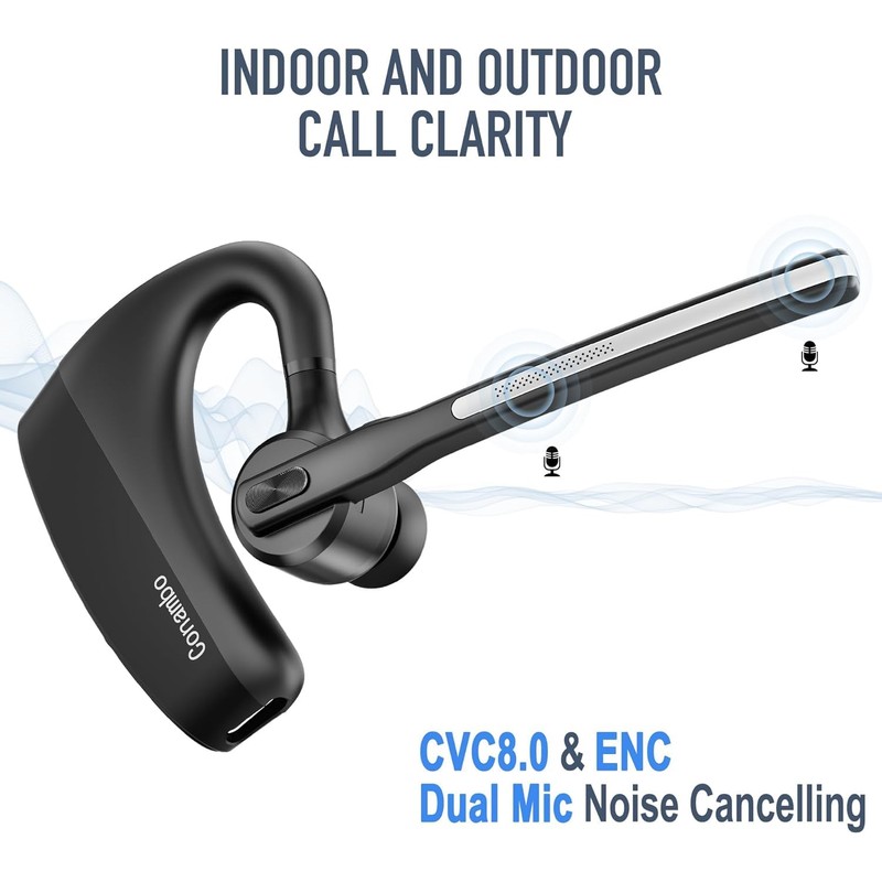 Conambo K10C Bluetooth Headset V5.2, Bluetooth Earpiece with CVC 8.0