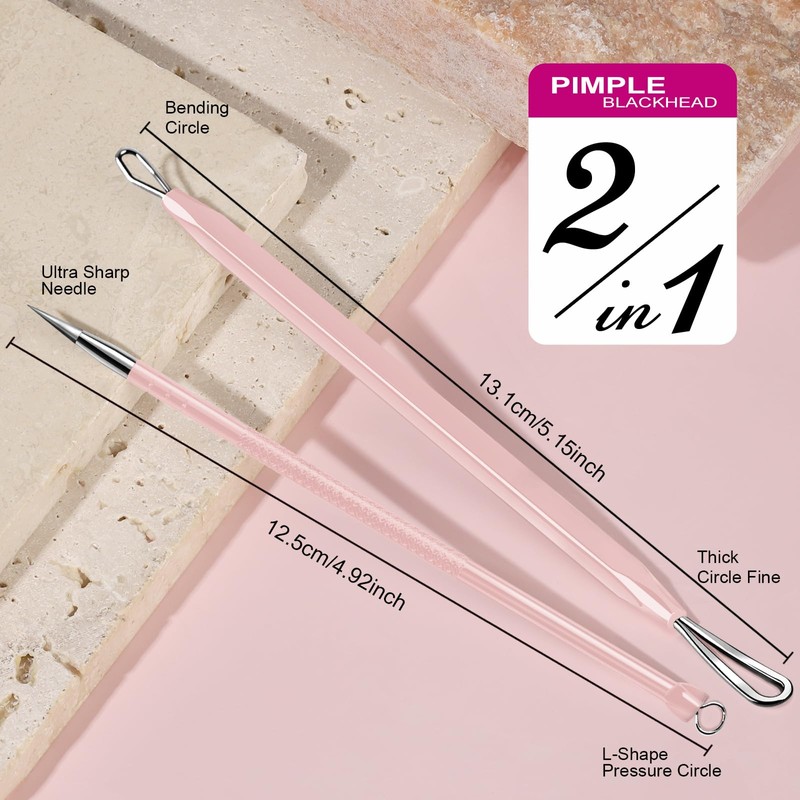 Teenitor Pimple Extractor Acne Treatment Tool Blackhead Comedone Removal 2-in-1