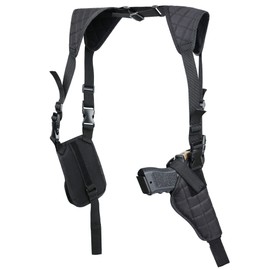 Twod Concealed Carry Shoulder Holster Nylon Cross Harness Vertical Shoulder Holster Adjustable for Most Handguns or Pistol (Black)