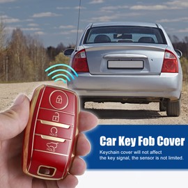 ACROPIX TPU Car Remote Key Fob Case Cover 4 Button Full Protector for Kia Niro for Kia Sorento - Pack of 1 Red