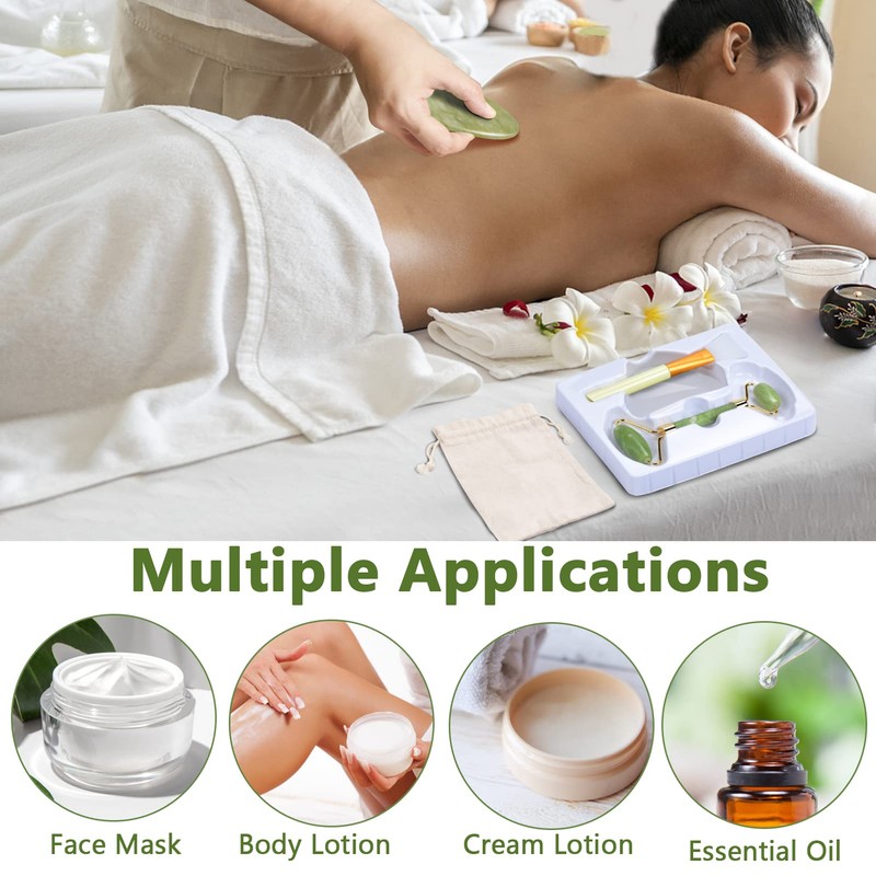 Jade Roller Set for Face, Gua Sha Stone Massage Set