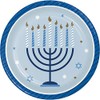 Creative Converting 345757 Hanukkah Celebration Dessert Plates, 7", Multi-Color