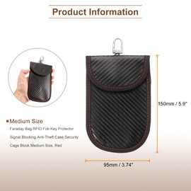 HARFINGTON Faraday Pouch for Car Keys, Faraday Bag RFID Fob Key Protector Signal Blocking Security Cage Block for Enhanced Anti-Theft Protection