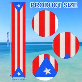 Kingdder 2 Pcs Linen Italy Puerto Rico Table Runner Striped Flag Linen Table Runner Italian Puerto Rico Party Decorations for Kitchen Dining Room Home Table Centerpieces, 13 x 72 Inch (Puerto Rico)