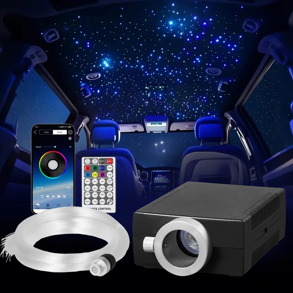 VEVOR Sternenhimmel Auto, 150 Stk.,16 W Glasfaser-Sternenhimmel-Deckenlichter fürs Auto, Bluetooth-App,
