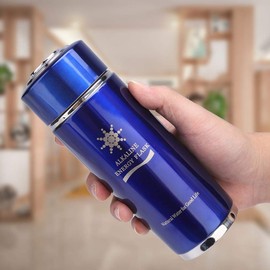 Water Glass, Stainless Water Bottle Portable Nano Balance Bio Energy Lonizer Cup Flask Portable Water Filter for Hiking, Camping(Blue)