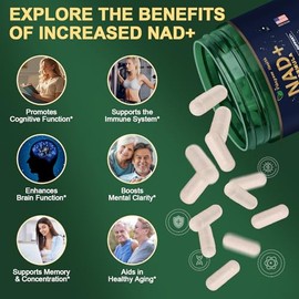Suplemento NAD de 1585 mg - True NAD & Resveratrol, NMN Alternativo Liposomal NAD+ para Mujeres y Hombres, Apoya la Salud Celular, la Resistencia y el
