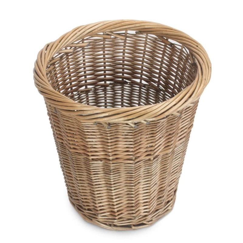 Red Hamper Antique Wash Waster Paper Bin, Wicker, Brown, 28