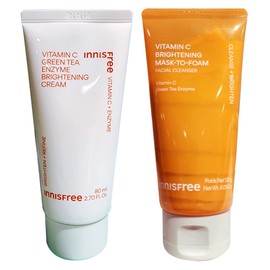 Large Capacity Vitamin C Blemish Toning Cream Capsule Moisture Cream 80mL + Vitamin C Brightening Pack to Foam 120g / 대용량 비타민C 잡티토닝크림  캡슐 수분크림 80mL+비타민C 브라이트닝 팩투폼 120g